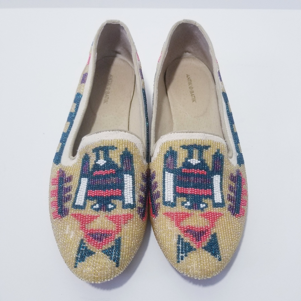 Antik Batik Beaded Tribal Pattern Flats size 38 size 7.5